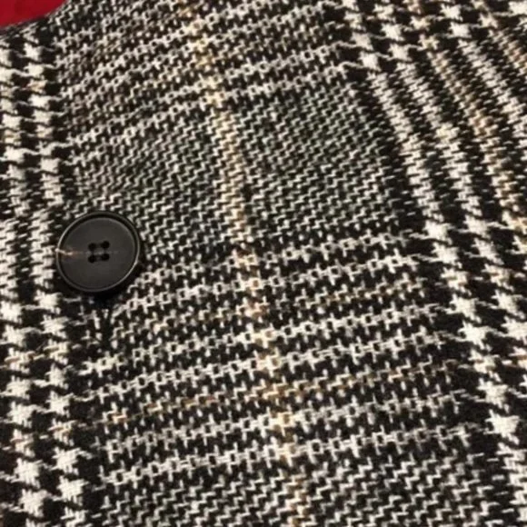 plaid Print Double Breasted Pea Overcoat jacket fall/winter - Picture 13 of 15